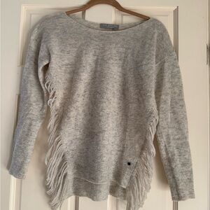 Chic Gray Fringe Shredded Sweater by One Gray Day